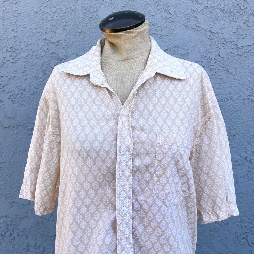 Dushyant Asthana Mens Button Up Shirt Size Xl Indian Cotton